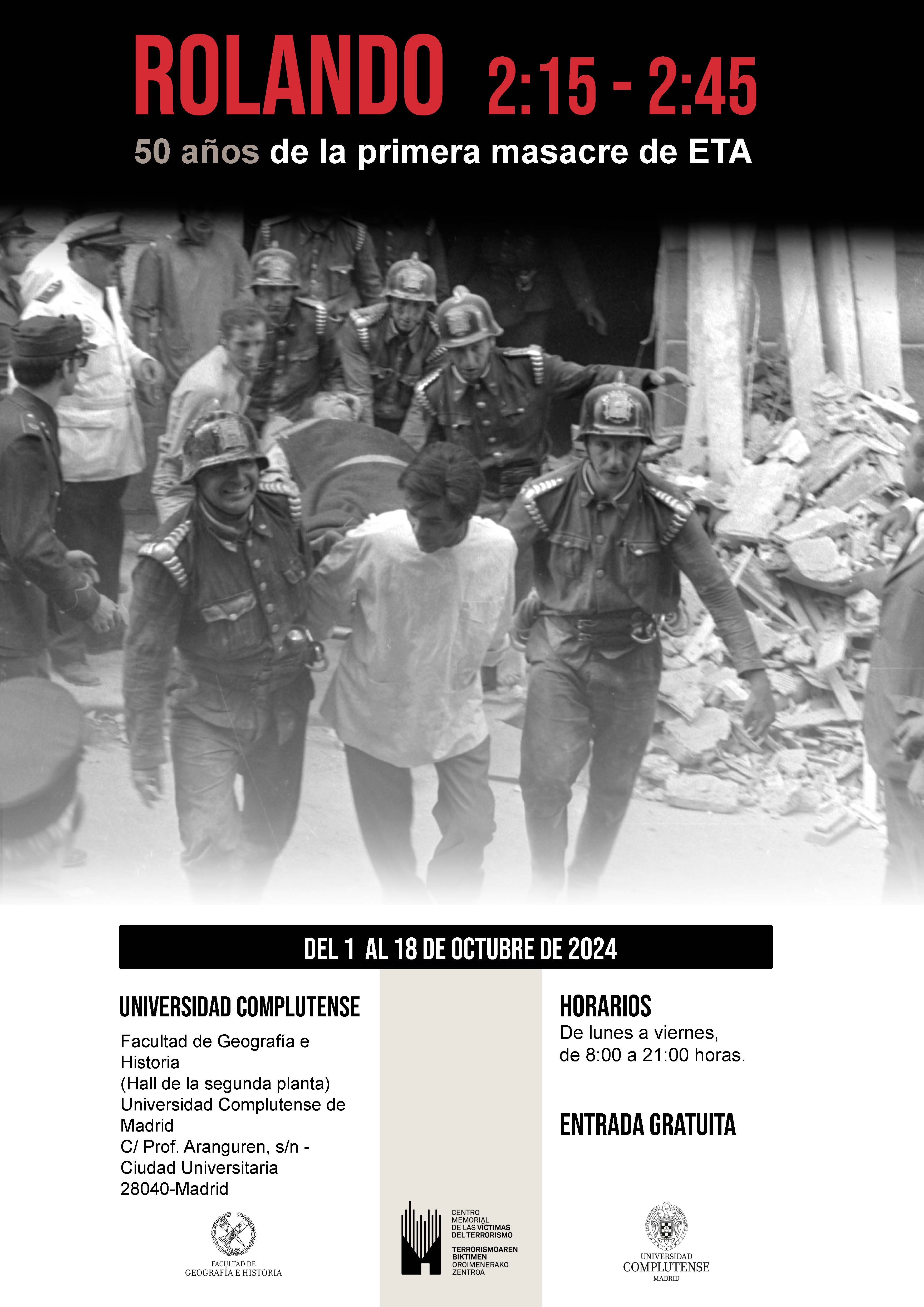 Exposición Rolando. 50 años de la primera masacre de ETA (1-18.10.2024)